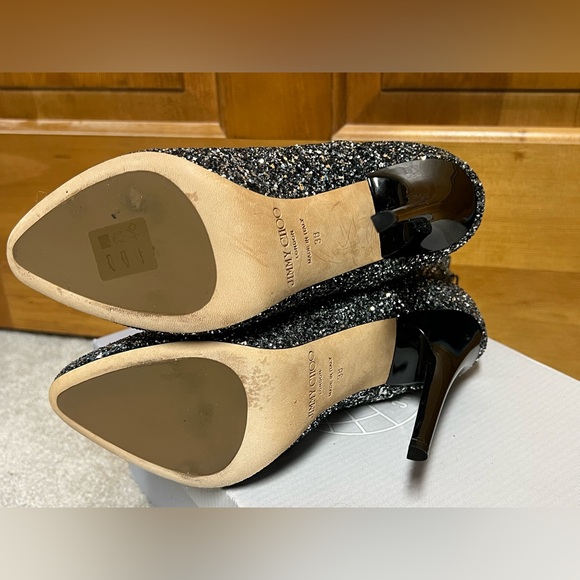 Jimmy Choo Silver Glitter Boots 38 - Never Worn size 7.5 120mm sexy - Picture 8 of 8